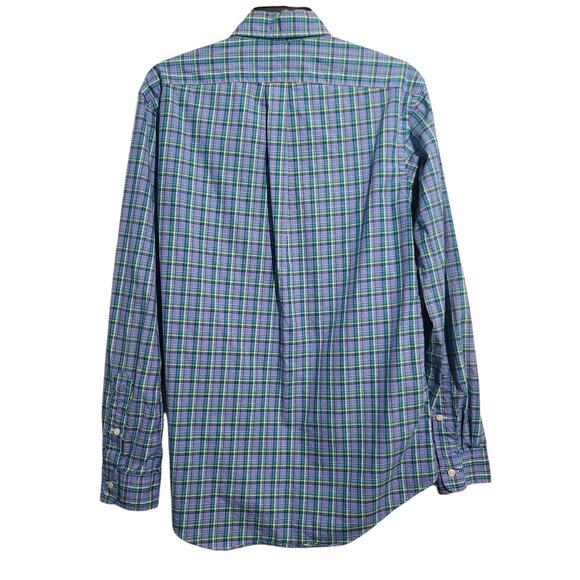 Ralph Lauren Custom Fit Blue Purple Plaid Button Shirt Size M - Picture 2 of 5
